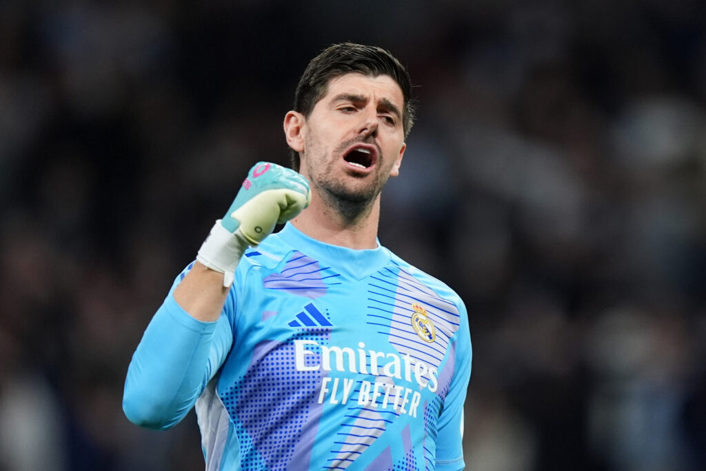 New Real Madrid injury clouds plans ahead of Arsenal showdown 3 MADRID, SPAIN - FEBRUARY 19: Thibaut Courtois celebrates after Kylian Mbappe of Real Madrid (not pictured) scored their sides second goal during the UEFA Champions League 2024/25 League Knockout Play-off second leg match between Real Madrid C.F. and Manchester City at Santiago Bernabeu Stadium on February 19, 2025 in Madrid, Spain. (Photo by Angel Martinez/Getty Images)