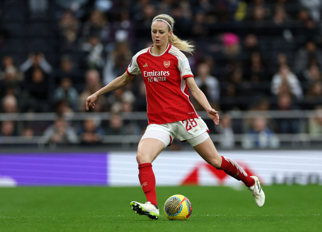 LONDON, ENGLAND - DECEMBER 16: Amanda Ilestedt of Arsenal FC during the Barclays Women´s Super League match between Tottenham Hotspur and Arsenal FC at Tottenham Hotspur Stadium on December 16, 2023 in London, England. (Photo by Eddie Keogh/Getty Images)