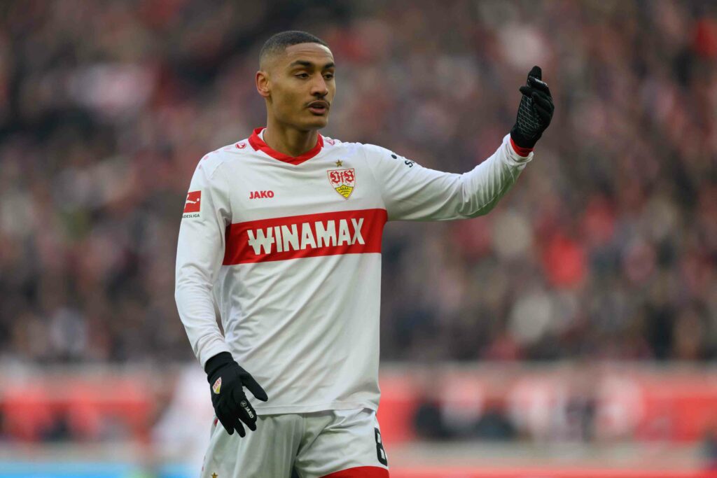 Arsenal could trigger €20m release clause for Millot 2 STUTTGART, GERMANY - FEBRUARY 15: Enzo Millot of VfB Stuttgart reacts during the Bundesliga match between VfB Stuttgart and VfL Wolfsburg at MHPArena on February 15, 2025 in Stuttgart, Germany. (Photo by Christian Kaspar-Bartke/Getty Images)