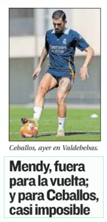 Double Real Madrid injury blow before Arsenal 2nd leg 4 Mendy, out for the second leg; and for Ceballos, almost impossible