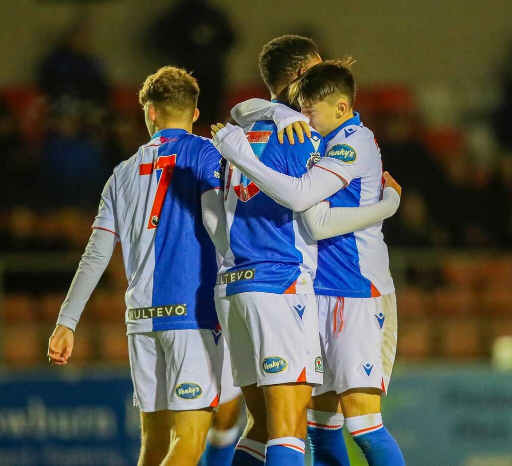 Harvey Higgins celebrating a goal for the Blackburn Rovers u21s (Photo via Higgins on Instagram)