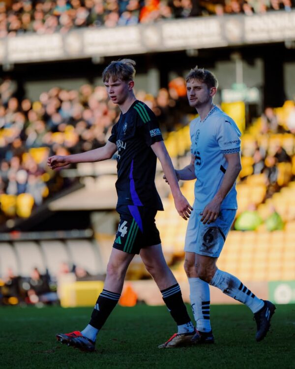 Will Wright playing for Salford City (Photo via Wright on Instagram)