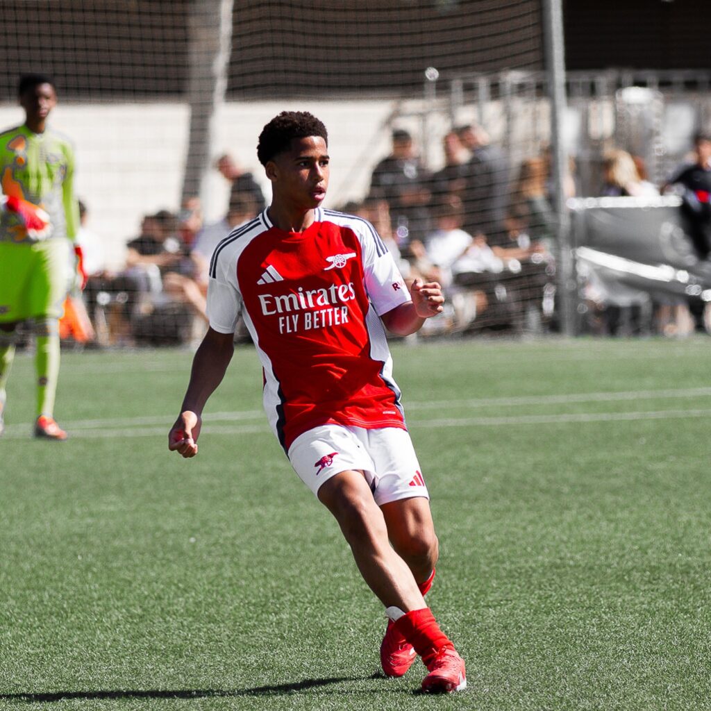 Jax Egbuson playing for the Arsenal u15s (Photo via Egbuson on Instagram)