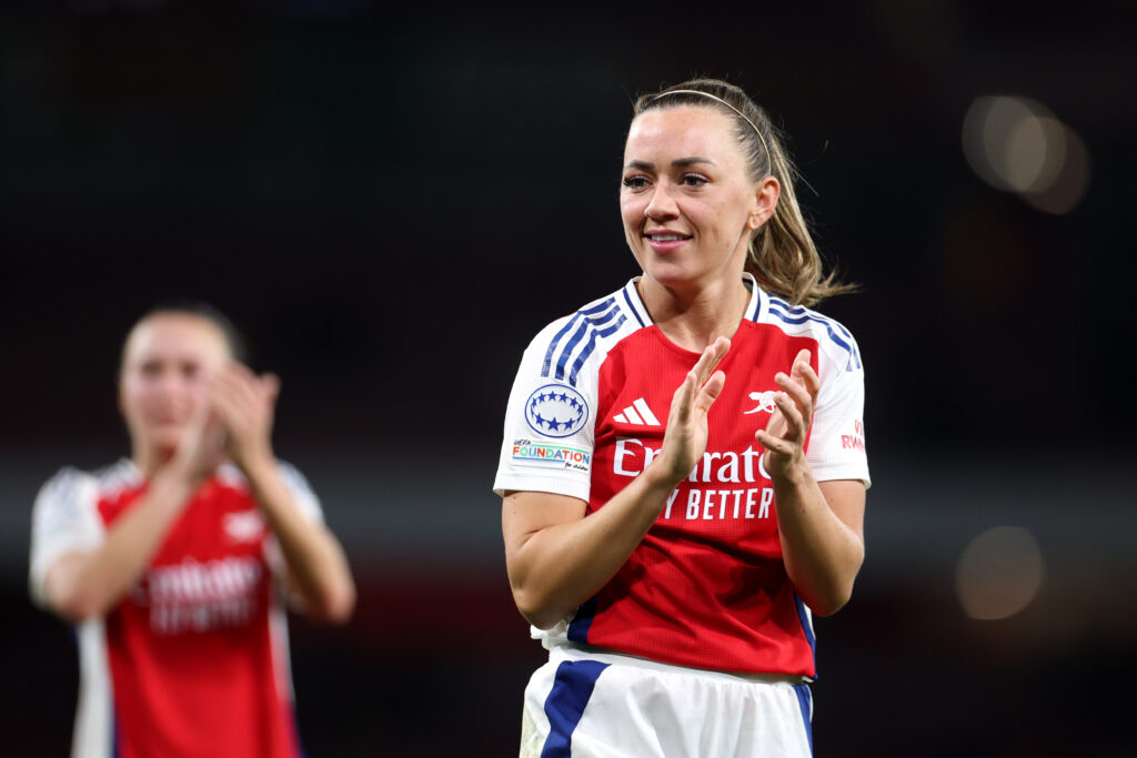 Arsenal women suffer double injury blow on international duty 4 Katie McCabe of Arsenal applauds the fans following the UEFA Women's Champions League Quarter Finals Second Leg match between Arsenal FC and Real M...