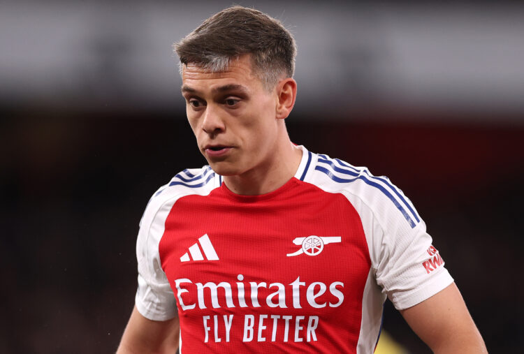 LONDON, ENGLAND - APRIL 23: Leandro Trossard of Arsenal reacts during the Premier League match between Arsenal FC and Crystal Palace FC at Emirates...