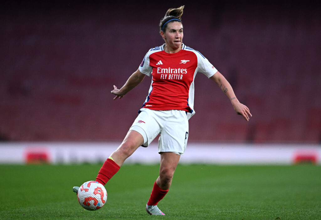 LONDON, ENGLAND - APRIL 15: Mariona Caldentey of Arsenal during the Barclays Women's Super League match between Arsenal FC and Leicester City FC at Emirates Stadium on April 15, 2025 in London, England. (Photo by Justin Setterfield/Getty Images)