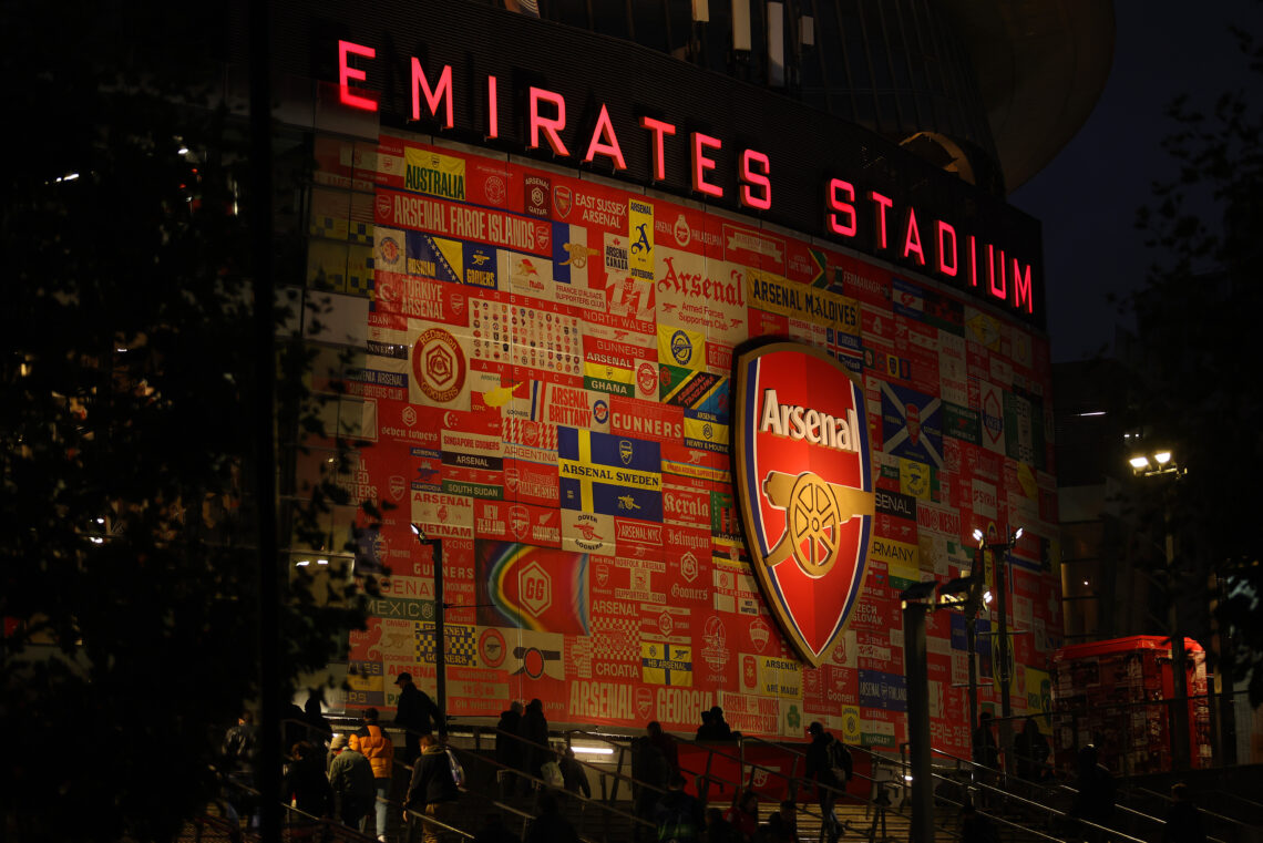 LONDON, ENGLAND - OCTOBER 01: A view outside during the UEFA Champions League 2024/25 League Phase MD2 match between Arsenal FC and Paris Saint-Ger...