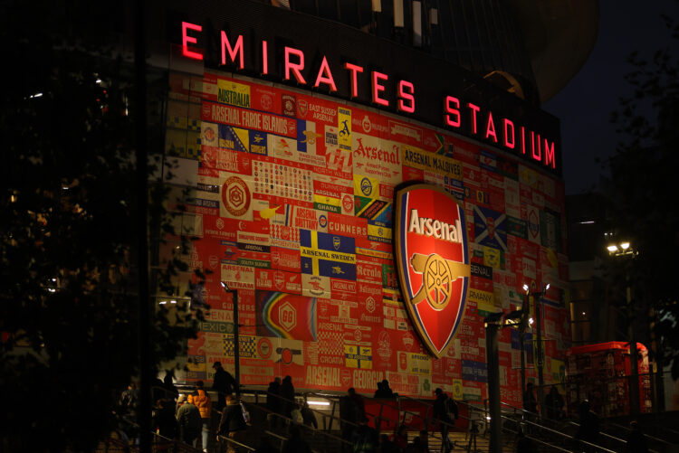 LONDON, ENGLAND - OCTOBER 01: A view outside during the UEFA Champions League 2024/25 League Phase MD2 match between Arsenal FC and Paris Saint-Ger...