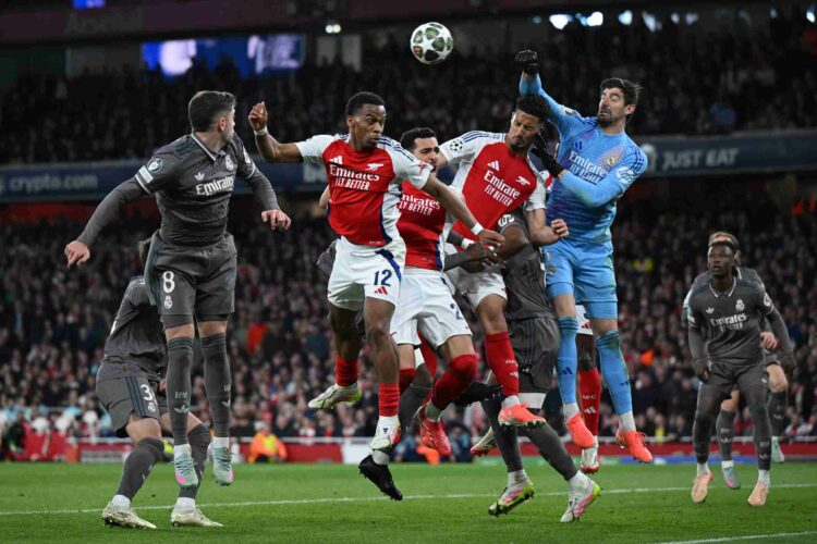 arsenal fc v real madrid cf uefa champions league 2024 25 quarter final first leg 5