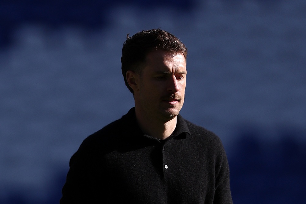 Aaron Ramsey "gutted" after Cardiff City are relegated 3 CARDIFF, WALES: Aaron Ramsey, Interim Manager of Cardiff City, looks dejected after Cardiff City draw with Oxford United following a 1-1 result during the Sky Bet Championship match between Cardiff City FC and Oxford United FC at Cardiff City Stadium on April 21, 2025. (Photo by Ryan Hiscott/Getty Images)