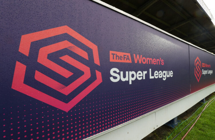 KINGSTON UPON THAMES, ENGLAND - OCTOBER 14: General view of FA WSL branding during the FA WSL match between Chelsea Women and Arsenal at The Cherry...