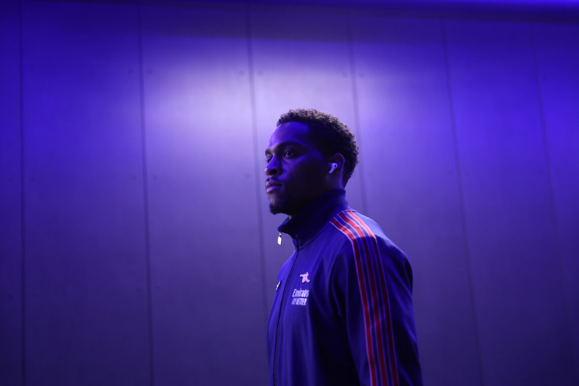 IPSWICH, ENGLAND - APRIL 20: Jurrien Timber of Arsenal arrives at the stadium prior to the Premier League match between Ipswich Town FC and Arsenal...