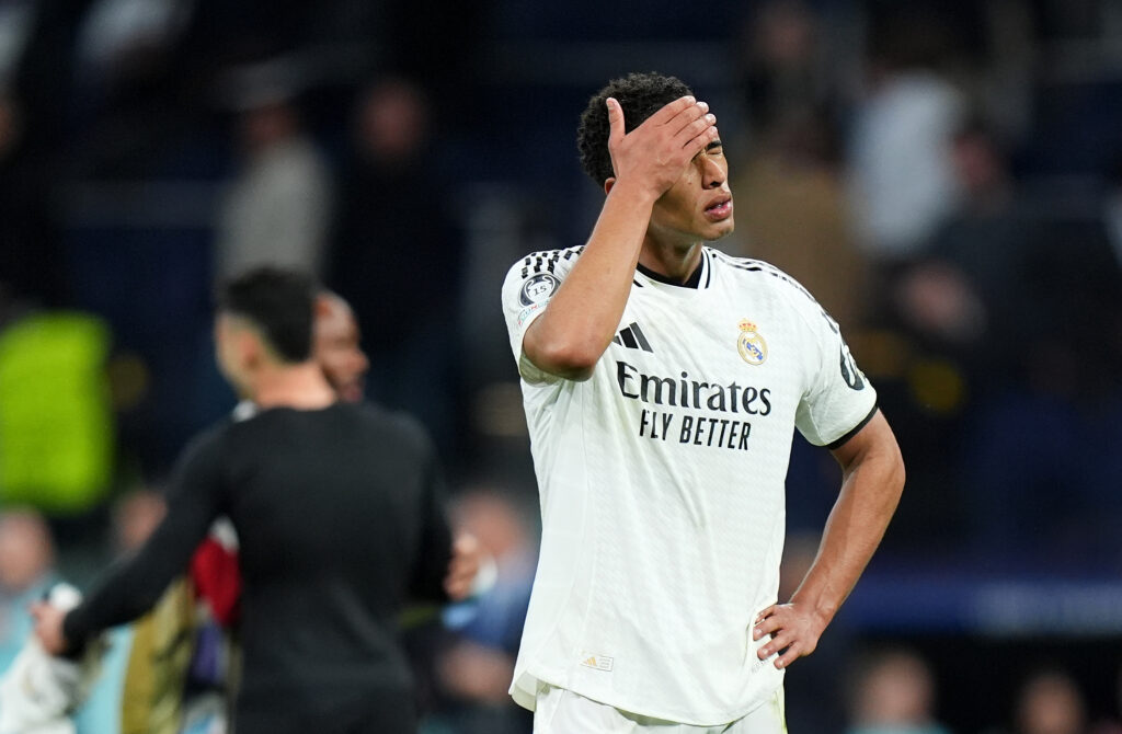 What Arteta told his squad before their biggest European test against Real Madrid 7 MADRID, SPAIN - APRIL 16: Jude Bellingham of Real Madrid looks dejected after the team's defeat in the UEFA Champions League 2024/25 Quarter Final Second Leg match between Real Madrid C.F. and Arsenal FC at Estadio Santiago Bernabeu on April 16, 2025 in Madrid, Spain. (Photo by Angel Martinez/Getty Images)