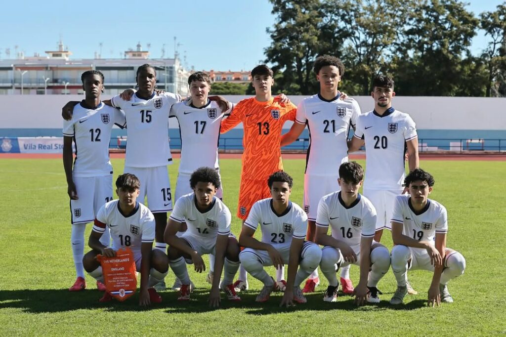 Chelsea reject Arsenal bid for young prospect 4 Freddy Bernal lines up ahead of a game for the England youth teams (Photo via Bernal on Instagram)