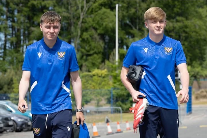 Callan Hamill (R) with St. Johnstone (Photo via Hamill on Instagram)