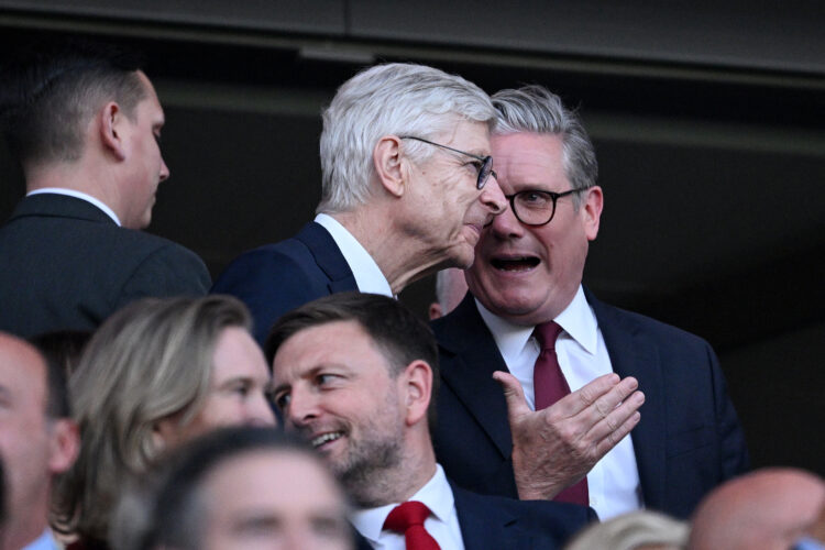 Arsene Wenger, French former football player and manager and current FIFA's Chief of Global Football Development, and Keir Starmer, Prime Minister ...