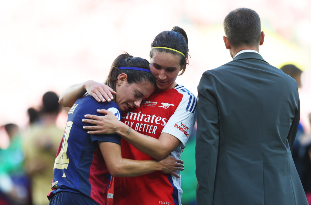 Mariona: We knew Arsenal could do it against Barcelona 5 LISBON, PORTUGAL - MAY 24: Aitana Bonmati of FC Barcelona is consoled by Mariona Caldentey of Arsenal at full time in the UEFA Women's Champions League final match between Arsenal WFC and FC Barcelona at Estadio Jose Alvalade on May 24, 2025 in Lisbon, Portugal. (Photo by Maja Hitij/Getty Images)
