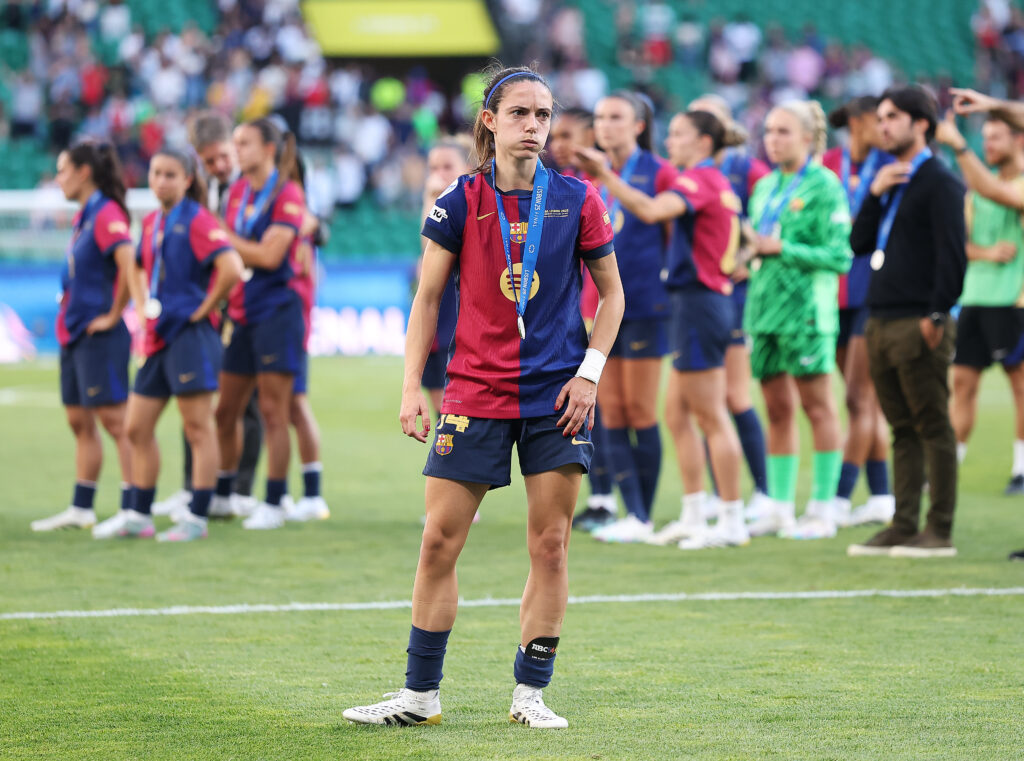 Barcelona star in disbelief as Arsenal dethrone Champions 2 LISBON, PORTUGAL - MAY 24: Aitana Bonmati of FC Barcelona looks dejected following defeat in the UEFA Women's Champions League final match between Arsenal WFC and FC Barcelona at Estadio Jose Alvalade on May 24, 2025 in Lisbon, Portugal. (Photo by Maja Hitij/Getty Images)