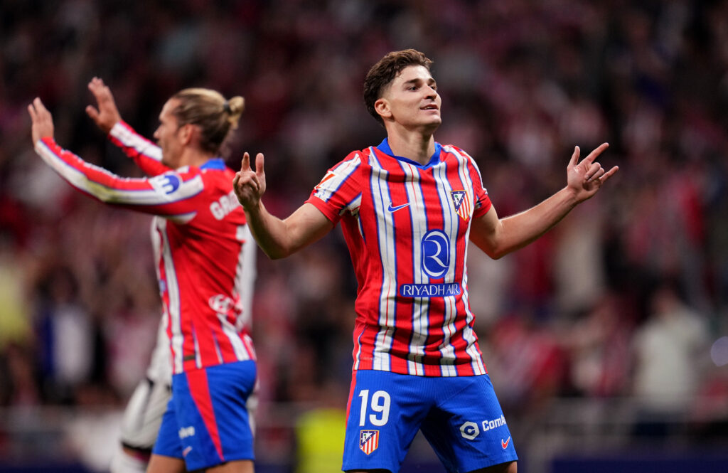 Arsenal 'bidding strongest' for 29-goal former Manchester City forward 2 MADRID, SPAIN - APRIL 24: Julian Alvarez of Atletico de Madrid celebrates scoring his team's third goal during the LaLiga match between Atletico de Madrid and Rayo Vallecano at Riyadh Air Metropolitano on April 24, 2025 in Madrid, Spain. (Photo by Aitor Alcalde/Getty Images)