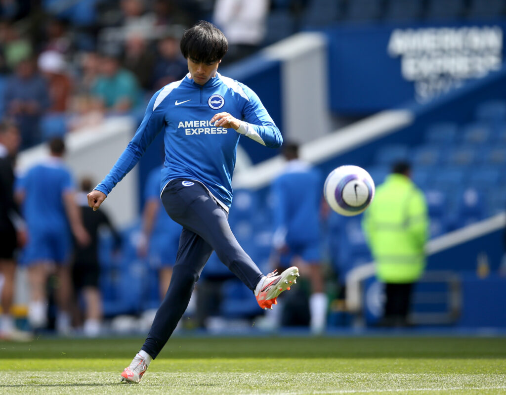 Brighton to appoint ex-Arsenal chief as new sporting director 2 BRIGHTON, ENGLAND - APRIL 26: Kaoru Mitoma of Brighton & Hove Albion warms up prior to the Premier League match between Brighton & Hove Albion FC and West Ham United FC at Amex Stadium on April 26, 2025 in Brighton, England. (Photo by Steve Bardens/Getty Images)