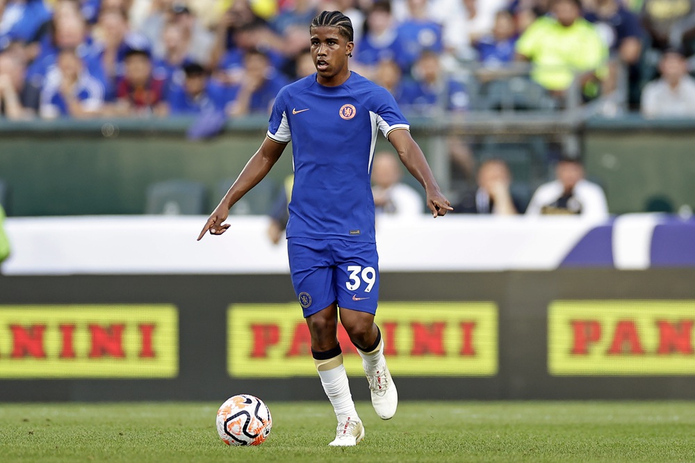 PHILADELPHIA, PENNSYLVANIA: Andrey Santos of Chelsea in action during a pre season friendly match against the Brighton & Hove Albion on July 22, 20...