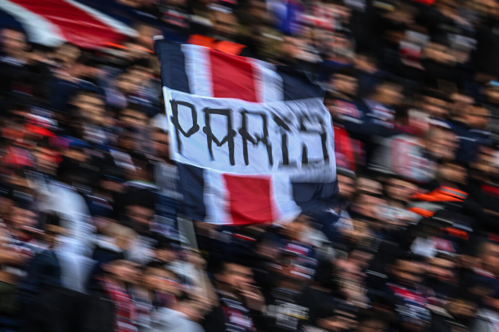 PARIS, FRANCE - MAY 07: Fans of Paris Saint-Germain show support for their team prior to the UEFA Champions League 2024/25 Semi Final Second Leg match between Paris Saint-Germain and Arsenal FC at Parc des Princes on May 07, 2025 in Paris, France. (Photo by David Ramos/Getty Images)