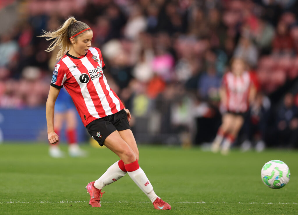 Arsenal loan review: Who will return next season? 4 SOUTHAMPTON, ENGLAND - MARCH 22: Laila Harbert of Southampton passes the ball during the Barclays Women's Championship match between Southampton and Portsmouth at St Mary's Stadium on March 22, 2025 in Southampton, England. (Photo by Warren Little/Getty Images)