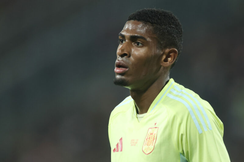 DARMSTADT, GERMANY - MARCH 25: Cristhian Mosquera of Spain reacts during the U21 international friendly match between U21 Germany and U21 Spain at ...