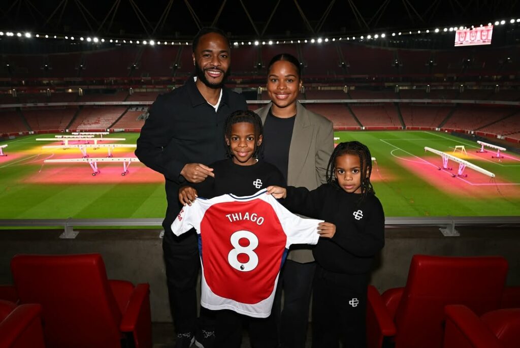 Arsenal player's son signs for the Gunners' academy 3 Thiago Sterling with his family after signing for Arsenal (Photo via Paige Milian on Instagram)