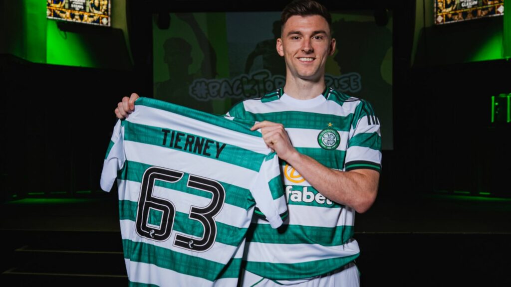 Former Gunner 'feels amazing' after leaving for new club 2 Kieran Tierney re-signs for Celtic (Photo via CelticFC.com)