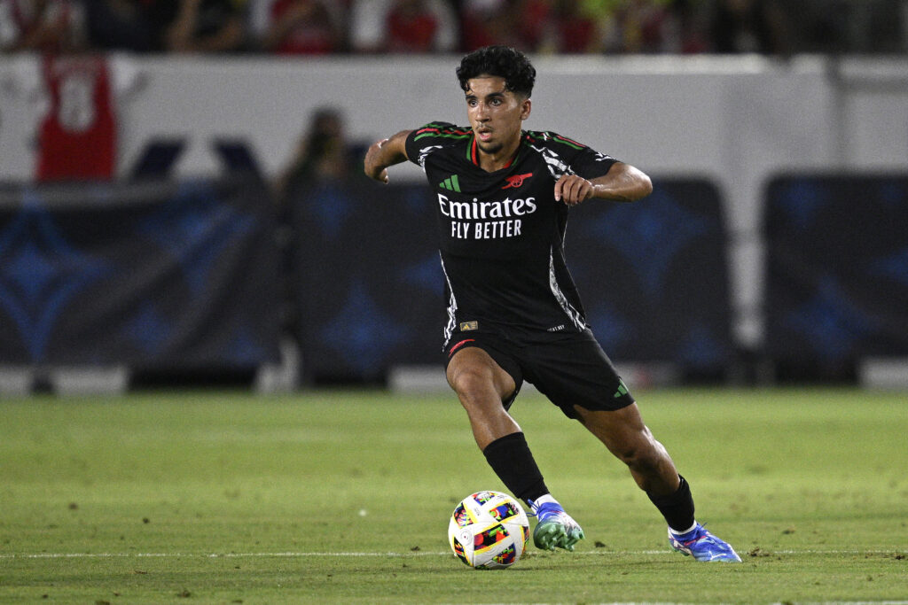 Released 21yo Arsenal midfielder to move to Netherlands 2 CARSON, CALIFORNIA - JULY 24: Salah Oulad M'Hand #56 of Arsenal FC controls the ball against AFC Bournemouth during a pre-season friendly match between Arsenal FC and AFC Bournemouth at Dignity Health Sports Park on July 24, 2024 in Carson, California. (Photo by Orlando Ramirez/Getty Images)