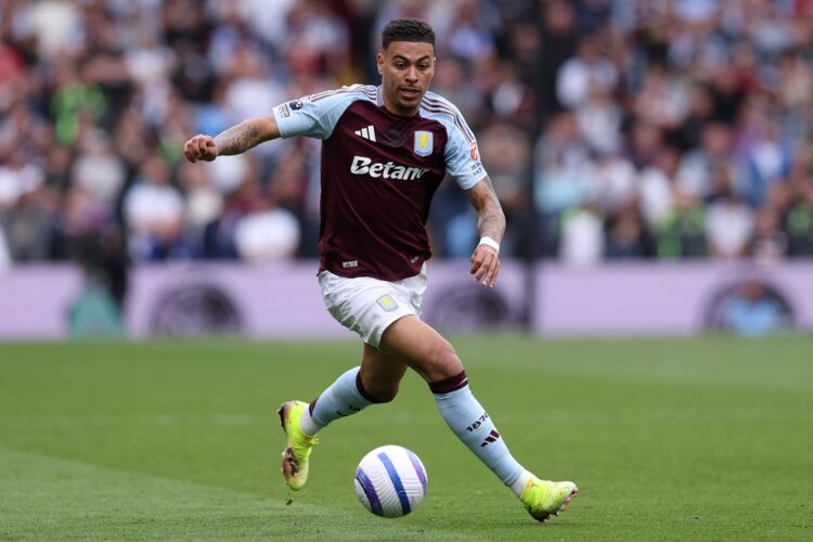 BIRMINGHAM, ENGLAND: Morgan Rogers of Aston Villa during the Premier League match between Aston Villa FC and Fulham FC at Villa Park on May 03, 202...