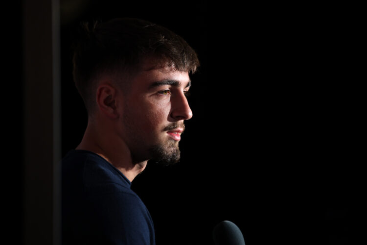 ATLANTA, GEORGIA - JUNE 18: Martim Fernandes #52 of FC Porto speaks to journalists during the Mixed Zone/Press Conference ahead of their FIFA Club ...