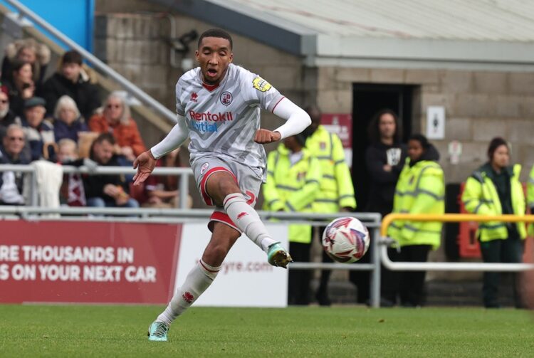 NORTHAMPTON, ENGLAND: Bradley Ibrahim of Crawley Town in action during the Sky Bet League One match between Northampton Town FC and Crawley Town FC...
