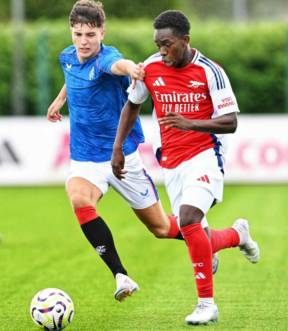 Reece Clairmont playing for Arsenal (Photo via Clairmont on Instagram)