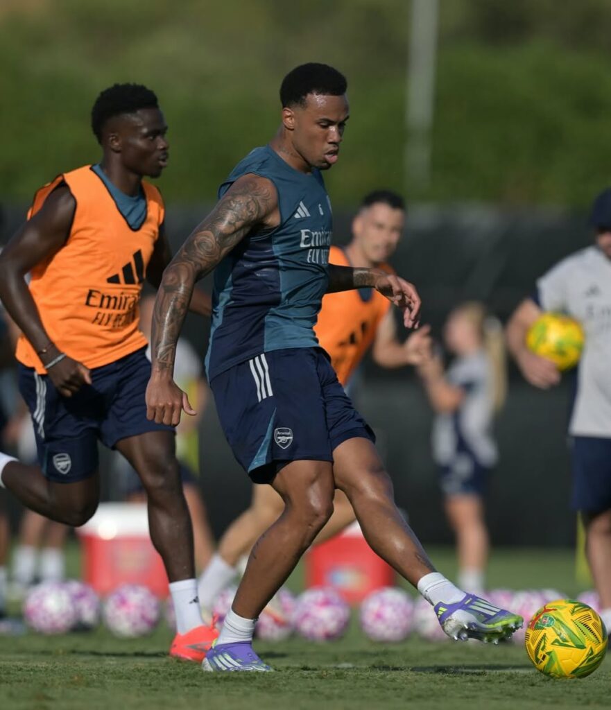 2 injured Arsenal players back training with the ball 3 Gabriel Magalhaes in training with Arsenal (Photo via Gabriel on Instagram)