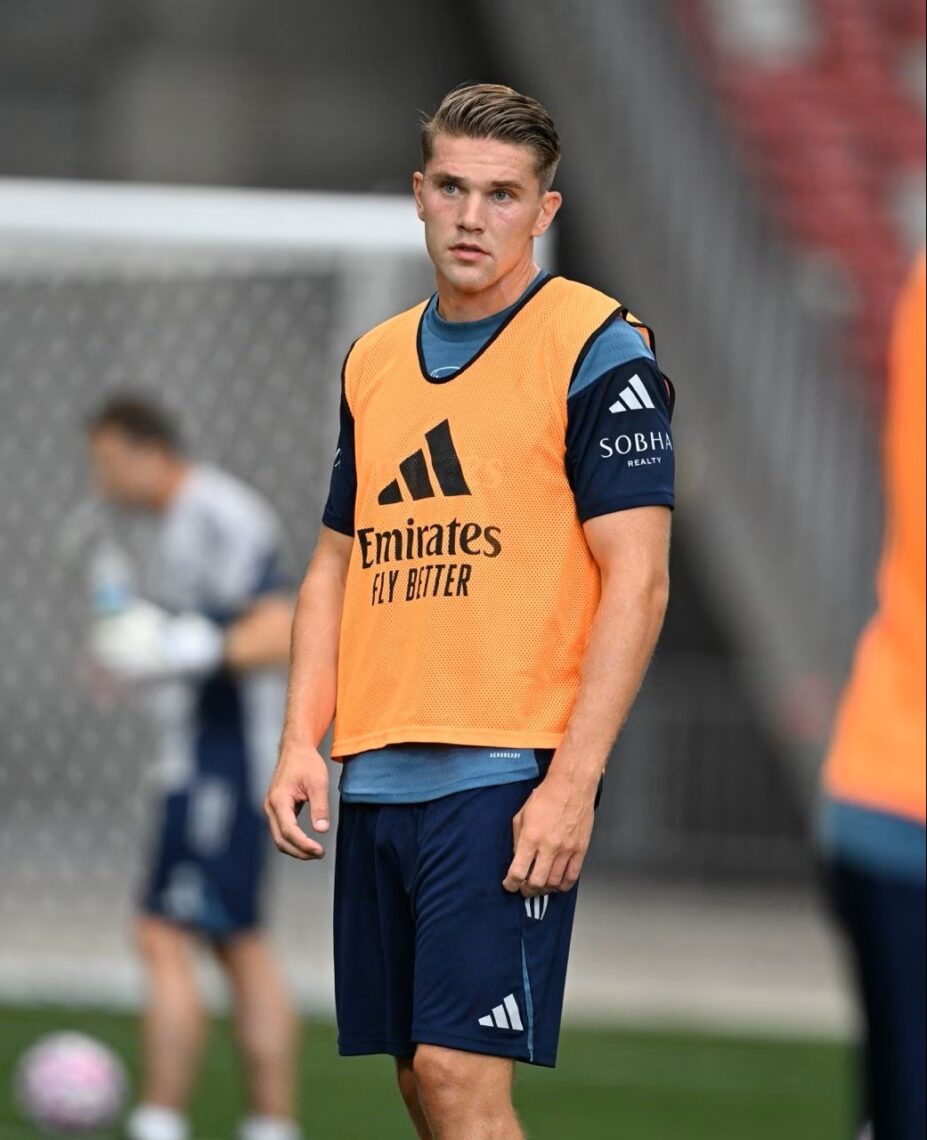Viktor Gyokeres in training with Arsenal (Photo via Arsenal.com)