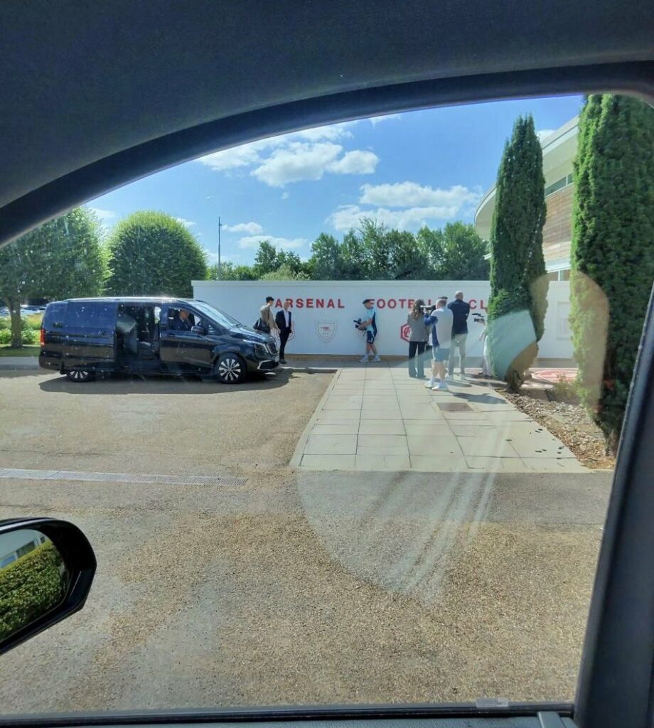 Picture leaks of imminent Arsenal signing arriving at London Colney 3 Christian Norgaard arriving at London Colney (Photo via @Asxdk_98 on Twitter)