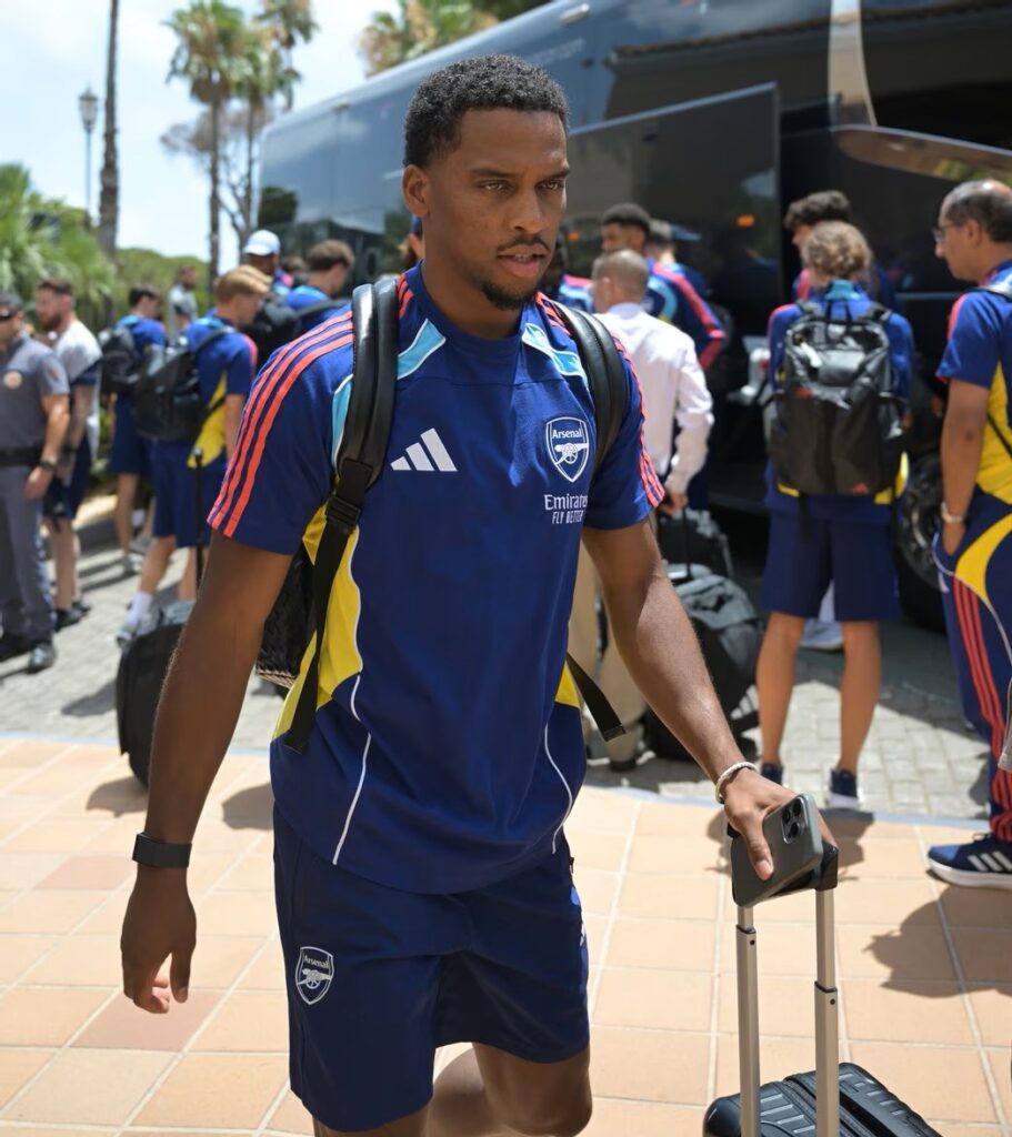 Jurrien Timber with the Arsenal first team on tour in Spain (Photo via Arsenal.com)