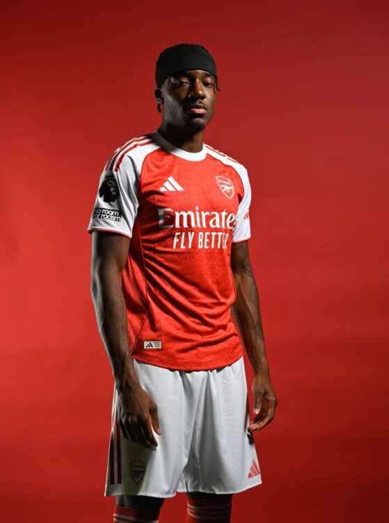 Noni Madueke after signing for Arsenal (Photo via Arsenal.com)