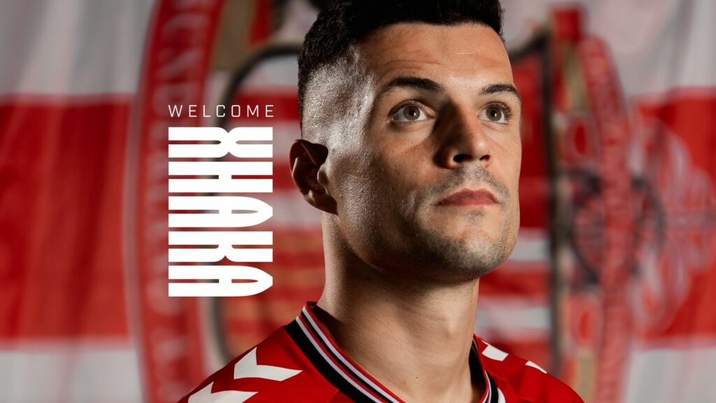 Granit Xhaka's announcement graphic with Sunderland (Photo via SAFC.com)