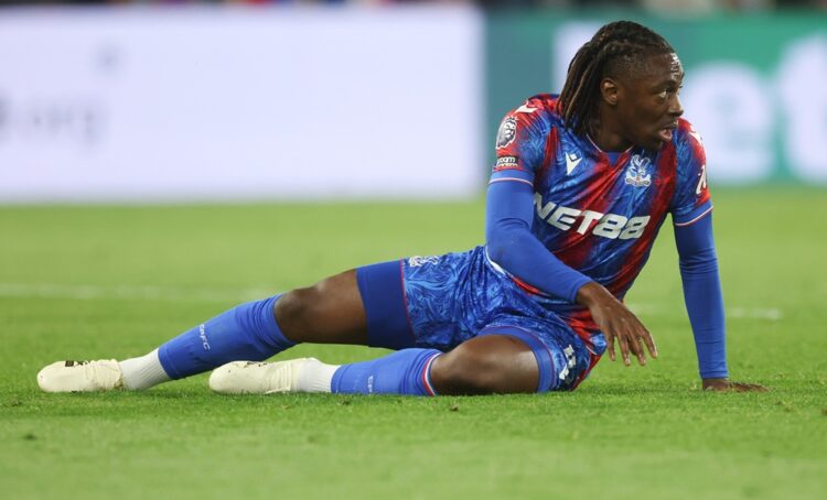 LONDON, ENGLAND: Eberechi Eze of Crystal Palace during the Premier League match between Crystal Palace FC and Wolverhampton Wanderers FC at Selhurs...
