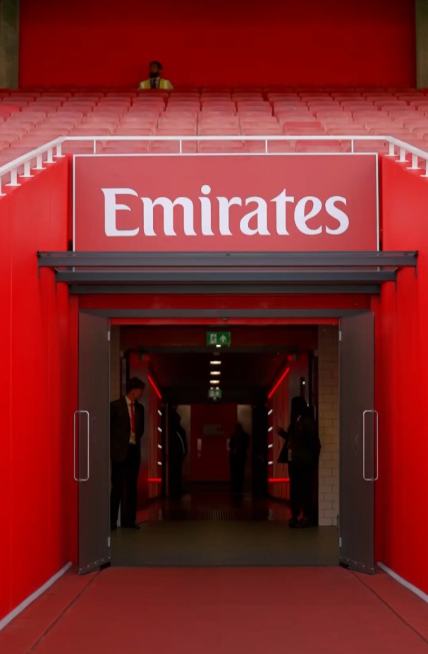 Arsenal's new player walk-out area (Photo via Arsenal on Twitter)
