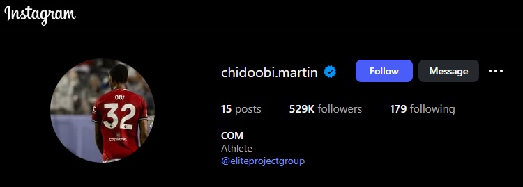 Ex-Arsenal Chido Obi reacts to latest Manchester United snub 2 Chido Obi's Instagram on August 29th, 2025