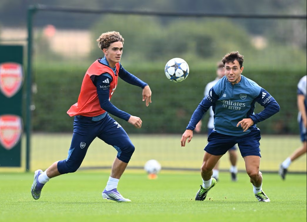Max Dowman training with Arsenal (Photo via Arsenal.com)