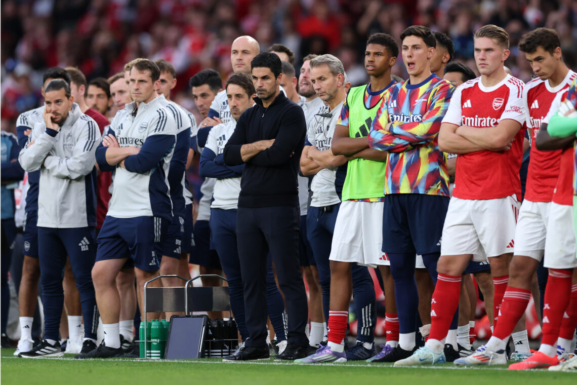 LONDON, ENGLAND - AUGUST 06: Mikel Arteta, Manager of Arsenal, during the pre-season friendly match between Arsenal and Villarreal at Emirates Stad...