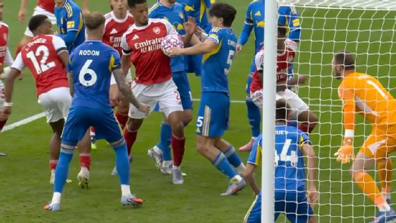 Why Arsenal goal & penalty decisions vs Leeds were correct 3 William Saliba-Jurrien Timber goal incident (Photo via BBC)