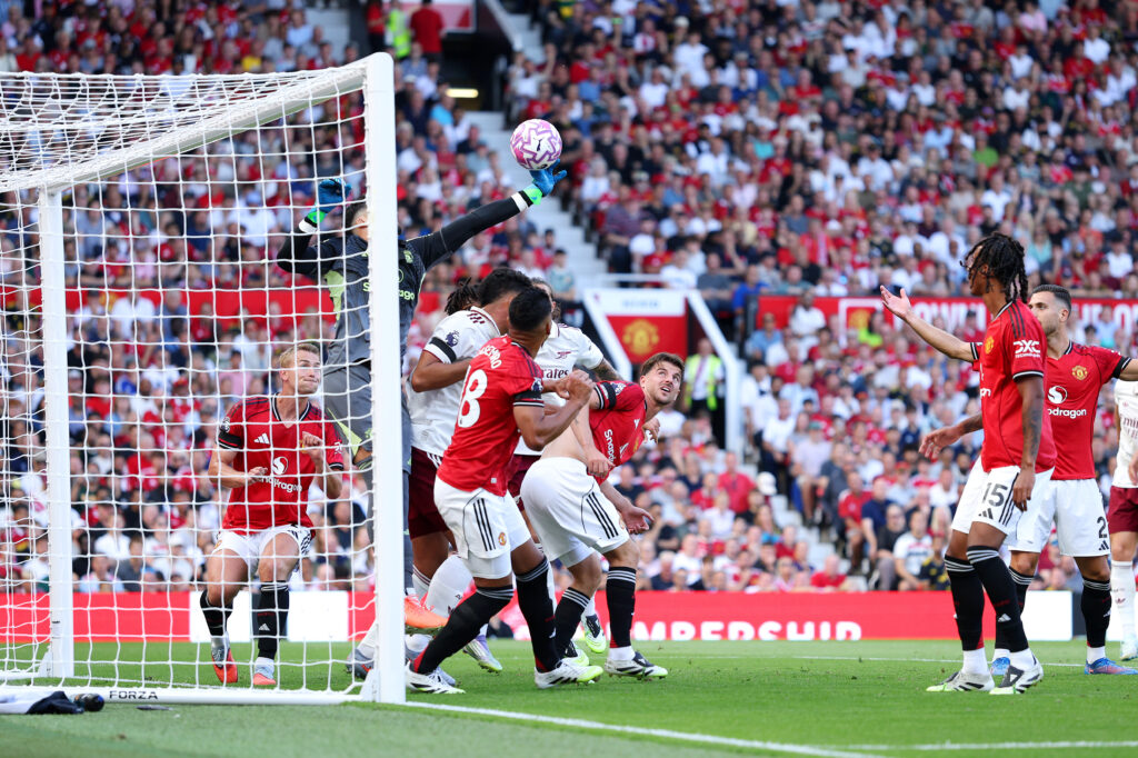 Amorim explains why he left out Onana vs Arsenal 2 MANCHESTER, ENGLAND - AUGUST 17: Altay Bayindir of Manchester United fails to save a header which leads to the first goal for Arsenal scored by Riccardo Calafiori of Arsenal during the Premier League match between Manchester United and Arsenal at Old Trafford on August 17, 2025 in Manchester, England. (Photo by Michael Regan/Getty Images)