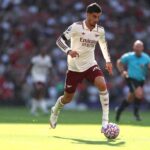 MANCHESTER, ENGLAND - AUGUST 17: Kai Havertz of Arsenal in action during the Premier League match between Manchester United and Arsenal at Old Trafford on August 17, 2025 in Manchester, England. (Photo by Stu Forster/Getty Images)