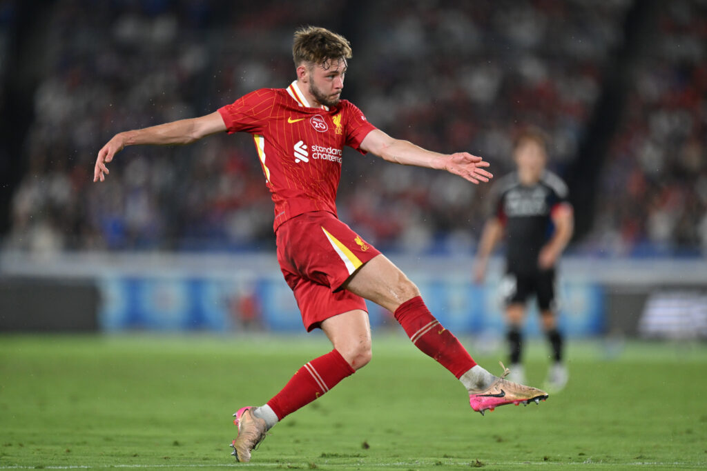 Liverpool injury blow ahead of Arsenal 3 YOKOHAMA, JAPAN - JULY 30: Conor Bradley of Liverpool FC in action during the MEIJI YASUDA J.LEAGUE World Challenge 2025 presented by The Nippon Foundation match between Yokohama F•Marinos and Liverpool at Nissan Stadium on July 30, 2025 in Yokohama, Kanagawa, Japan. (Photo by Kenta Harada/Getty Images)